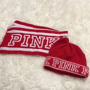 PINK Victoria’s Secret Scarf + Hat Bundle